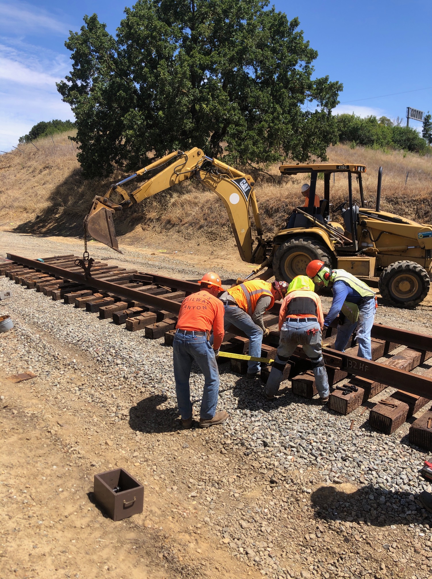 Train track volunteering at Niles Canyon Railway