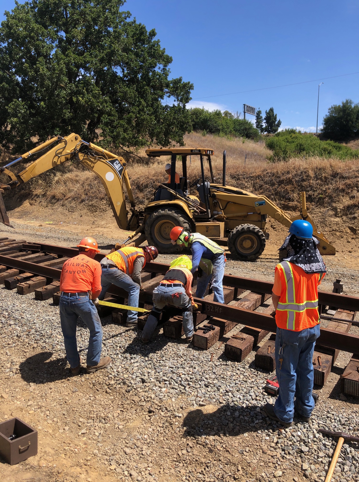 Train track volunteering at Niles Canyon Railway